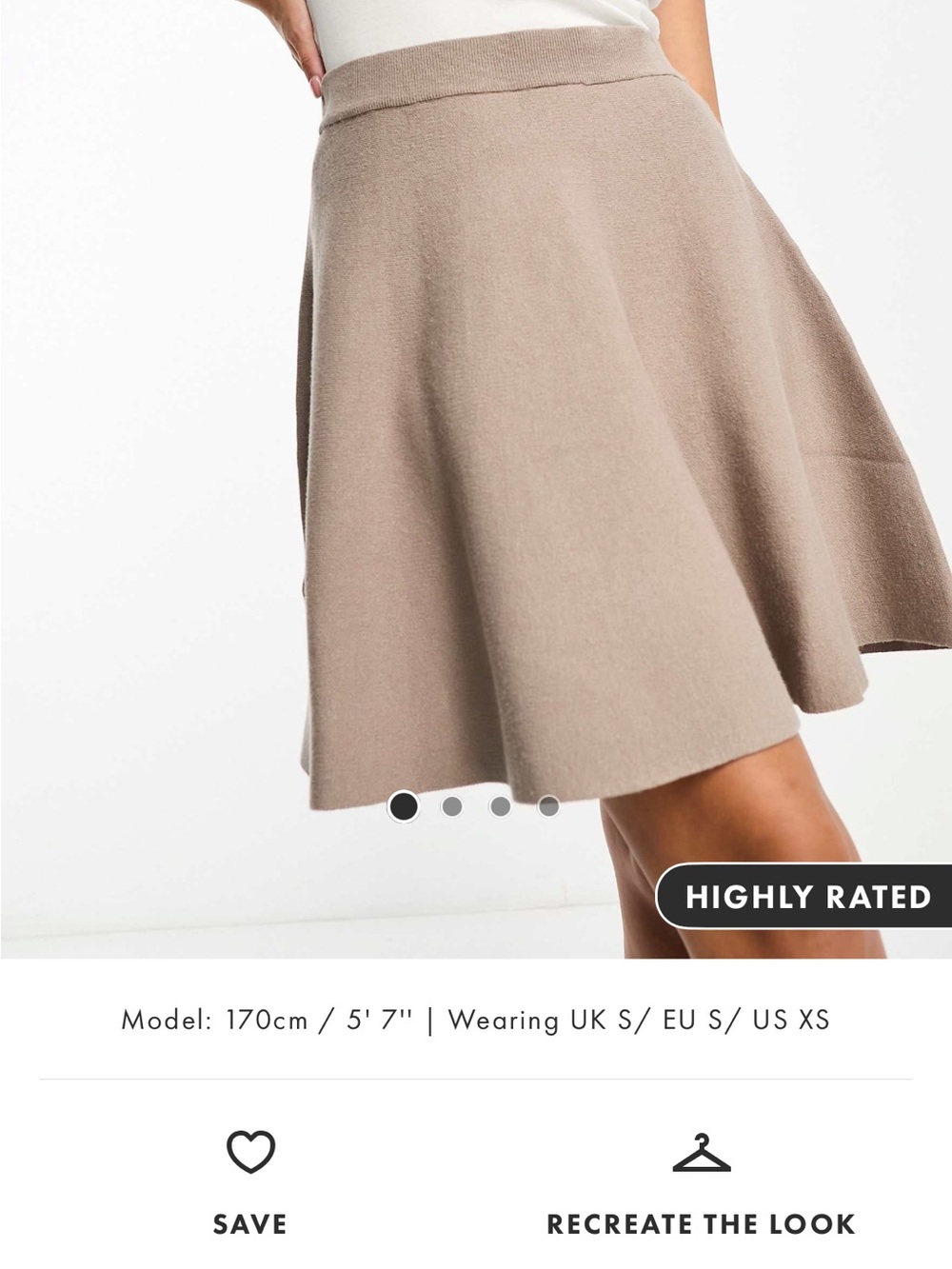 ASOS Taupe Circle Skater Skirt with Flared Hem